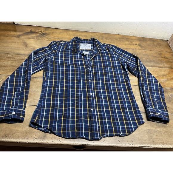 Frank & Eileen Tops - Frank & Eileen "Barry" Womens Size L Cotton Flannel Shirt Blue Plaid Button Up